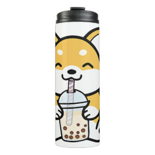 Bubble Tea Boba Corgi Thermosbecher