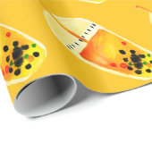 Bubble-Tea-Boba-Wasserfarbenkunst Geschenkpapier (Rolleneckpunkt)