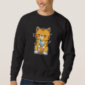 Bubble Tea Cat Sweatshirt (Vorderseite)