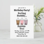 Bubble Tea Drink Funny Birthday Party Einladung (Stehend Vorderseite)