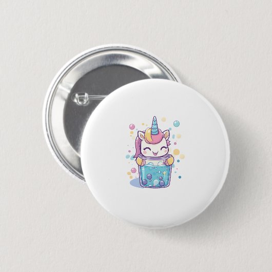 Bubble Tea Einhorn (1) Button (Vorne & Hinten)