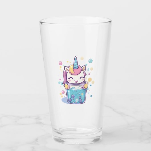 Bubble Tea Einhorn (1) Glas (Vorderseite)