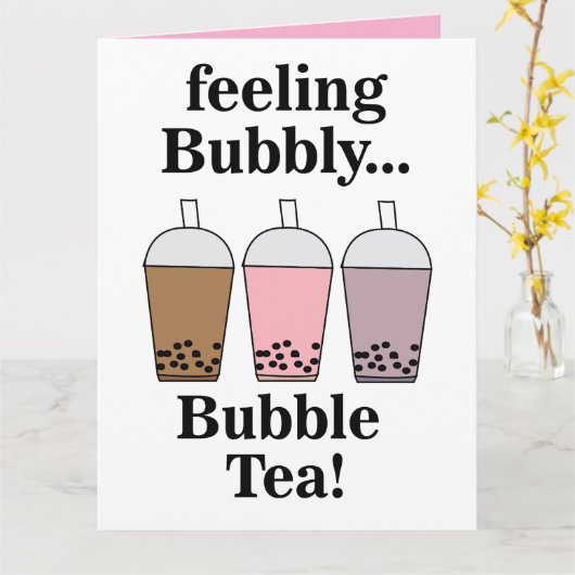 Bubble Tea Funny Karte (Gelbe Blume)