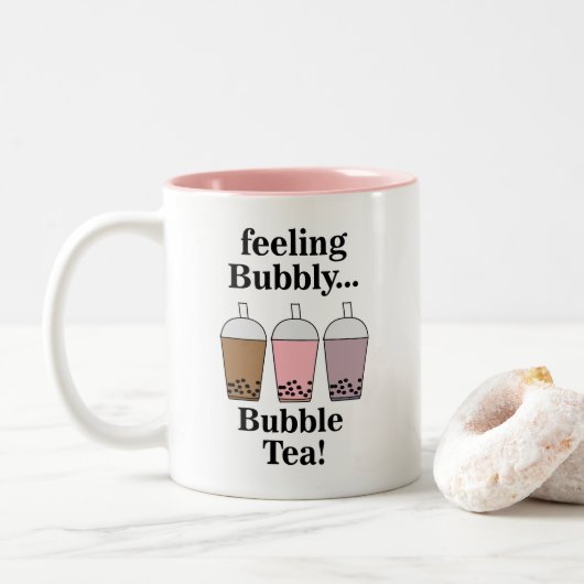 Bubble Tea Funny Zweifarbige Tasse (Mit Donut)