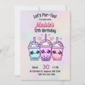 Bubble Tea Geburtstagsparty Einladung (Vorderseite)