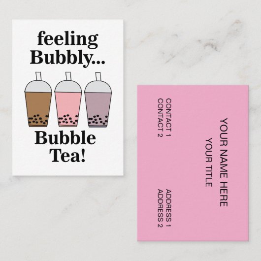 Bubble Tea Getränkecafé Visitenkarte (Vorne/Hinten)