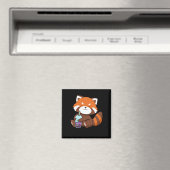 Bubble Tea Gift Girl Red Panda Boba Tea Blubble Te Magnet (In Situ (Geschirrspüler))