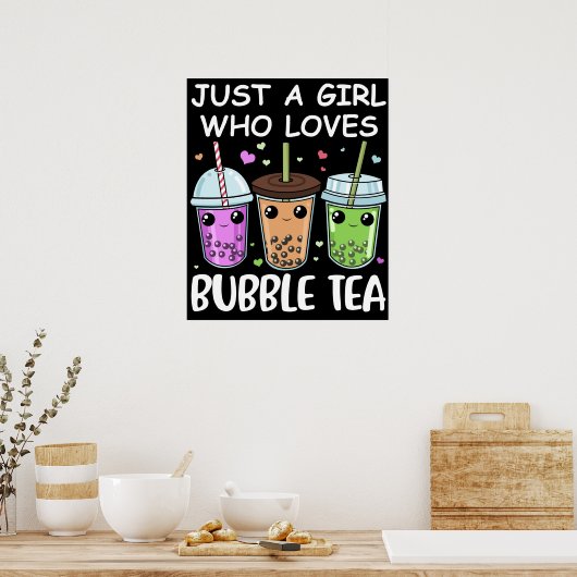 Bubble Tea Gifts Kawaii Bubble Tee Poster (Küche)