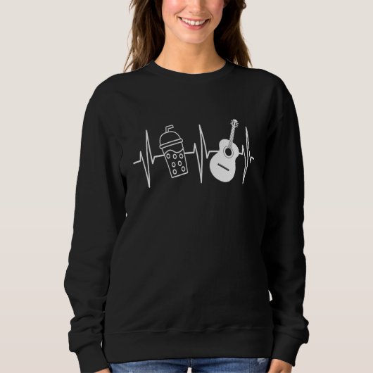 Bubble Tea Guitar Heartbeat Boba Tea Sweatshirt (Vorderseite)