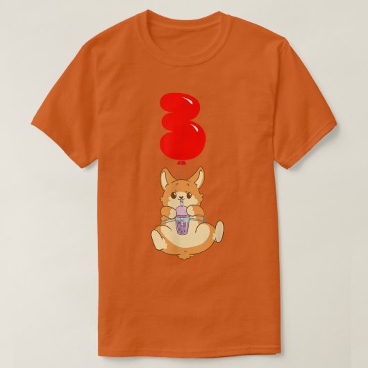 Bubble Tea Hamster - 3rd Birthday - Kids Balloon P T-Shirt (Design vorne)