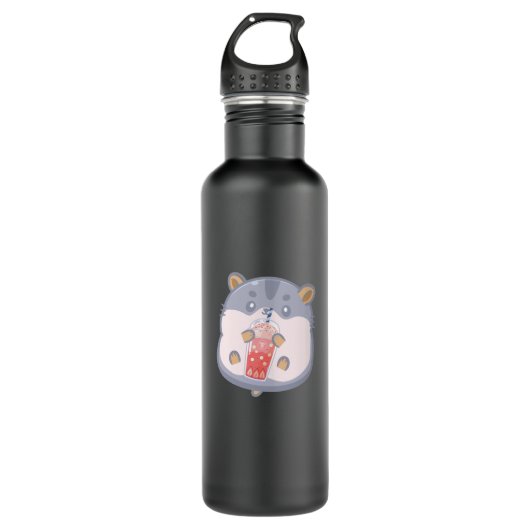 Bubble Tea Hamster Edelstahlflasche (Vorderseite)
