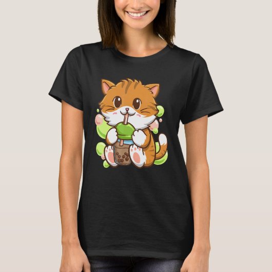 Bubble Tea Katze Boba Tee Trinker Tapioca Kugeln K (Vorderseite)