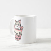 Bubble-Tea-Katze Kaffeetasse (Vorderseite Links)