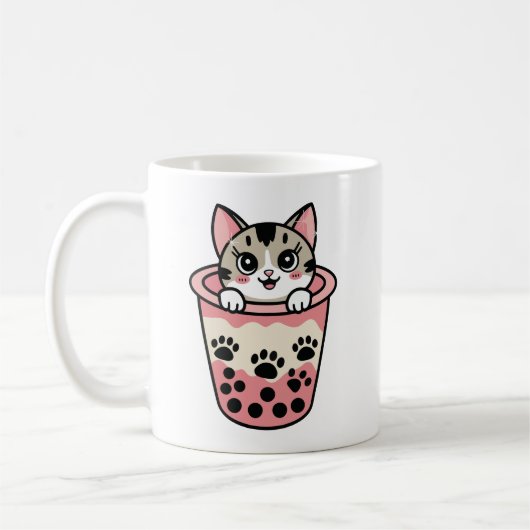 Bubble-Tea-Katze Kaffeetasse (Links)