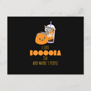 Bubble Tea Kawaii Halloween Postkarte