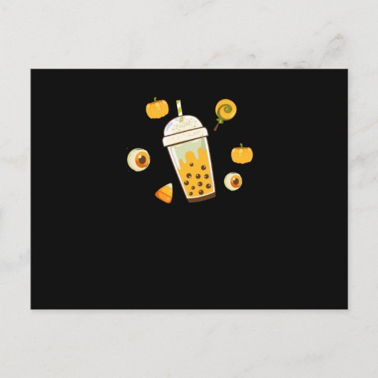 Bubble Tea Kawaii Halloween Postkarte (Vorderseite)
