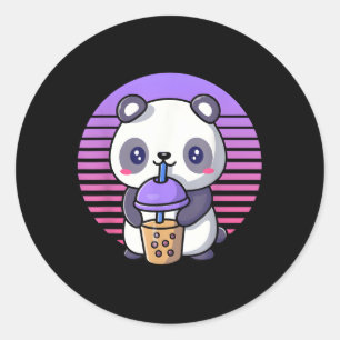 Bubble Tea Kawaii Panda Boba Runder Aufkleber