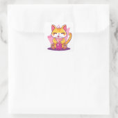 Bubble Tea Kitty Quadratischer Aufkleber (Tasche)