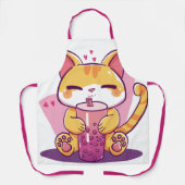 Bubble Tea Kitty Schürze (Vorderseite)