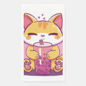 Bubble Tea Kitty Serviette (Vorderseite)