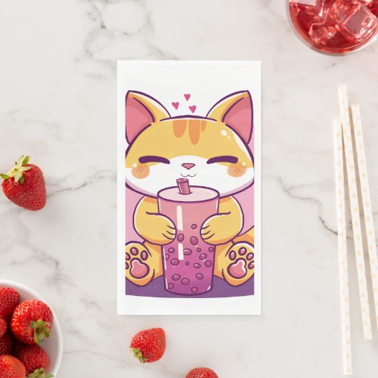 Bubble Tea Kitty Serviette (Beispiel)