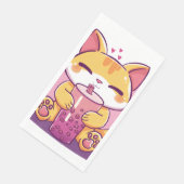 Bubble Tea Kitty Serviette (Ecke)