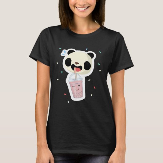 Bubble Tea Panda Boba Tea  Cute Animal Ice Cream T T-Shirt (Vorderseite)