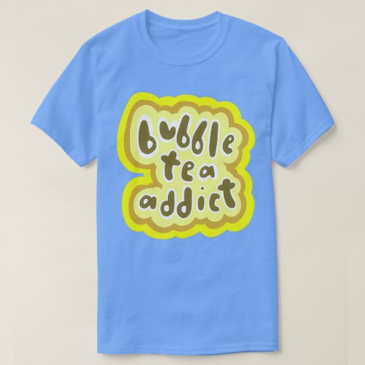 Bubble Tea Süchtiger Gelbe Version T-Shirt (Design vorne)
