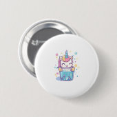 Bubble Tea Unicorn (1) Button (Vorne & Hinten)