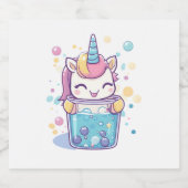 Bubble Tea Unicorn (1) Schaumweinetikett (Einzelnes Label)