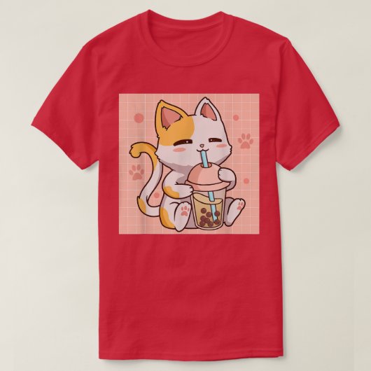 Bubble Tee Boba Cat Niedlich Anime Kawaii Ästhetik (Design vorne)