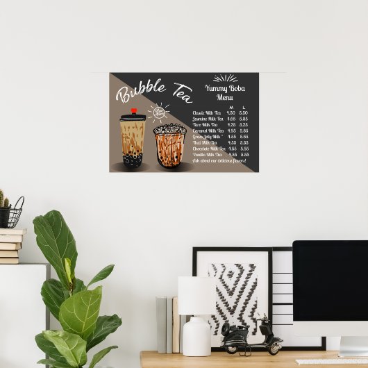Bubble Tee Boba Donut Shop anpassen Poster (Heimbüro)
