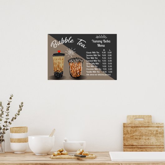 Bubble Tee Boba Donut Shop anpassen Poster (Küche)