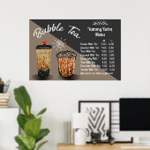 Bubble Tee Boba Donut Shop Groß anpassen Poster (Heimbüro)