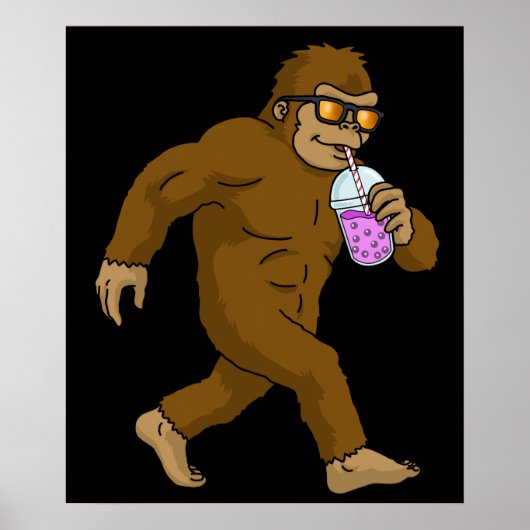 Bubble Tee Geschenk Kinder Bigfoot Boba Tea Blase Poster (Vorne)