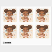 Bubble Tee Quadratischer Aufkleber (Blatt)