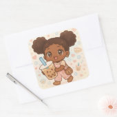 Bubble Tee Quadratischer Aufkleber (Umschlag)