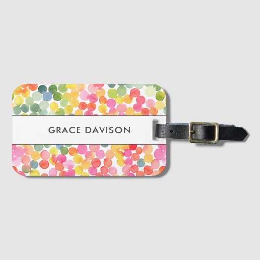 Bubble Tee Regenbogen Rosa Orange Green Gepäckanhänger (Vorderseite (Horizontal))