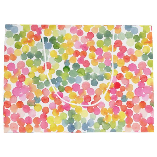 Bubble Tee Regenbogen Rosa Orange Grün Niedlich Große Geschenktüte (Rückseite)