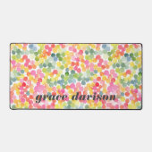 Bubble Tee Regenbogen Rosa Orange Niedliches Monog Schreibtischunterlage (Vorderseite)