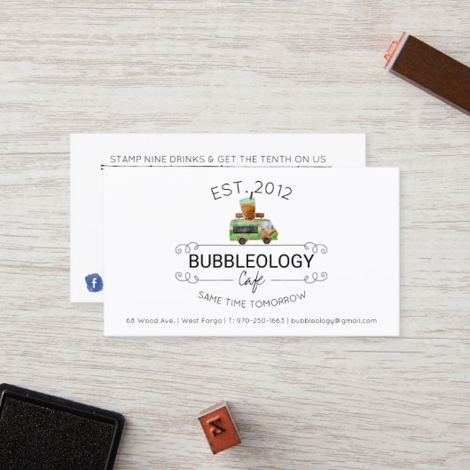 Bubble Tee Shop Treuekarte (Vorderseite/Rückseite Beispiel)