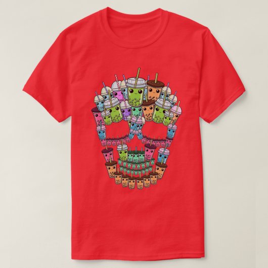 Bubble Tee Skull Shirt Männer Boba Teft Geschenk F (Design vorne)