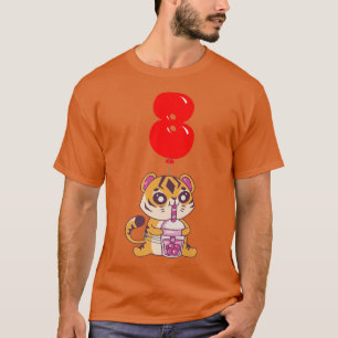Bubble Tee Tiger - 8. Geburtstag - Kinder Ballon P