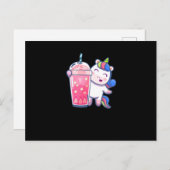 Bubble Tee Unicorn Geschenk Postkarte (Vorne/Hinten)