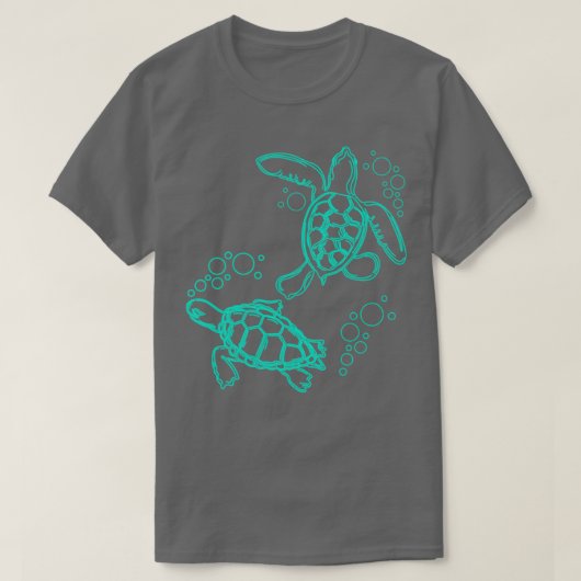 Bubble Turtles Niedlich Turtle T-Shirt (Design vorne)