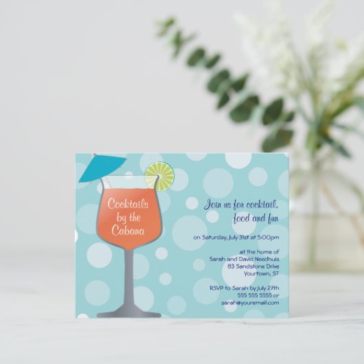 Bubble Umbrella Drinks Party Einladung (Stehend Vorderseite)