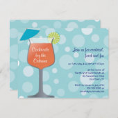 Bubble Umbrella Drinks Party Einladung (Vorne/Hinten)