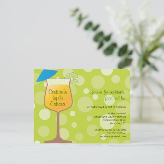 Bubble Umbrella Drinks Party Einladung (Stehend Vorderseite)