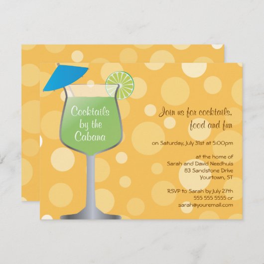 Bubble Umbrella Drinks Party Einladung (Vorne/Hinten)