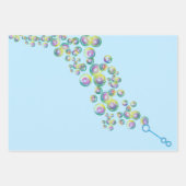 Bubble Wand Iridescent Rainbow Soap Blasen Geschenkpapier Set (Vorderseite)